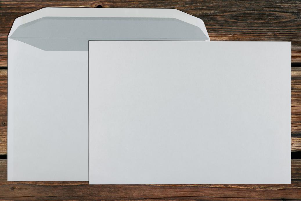 Kuvertierhüllen C4 229x324 mm Nassklebend Weiß 100 g/qm